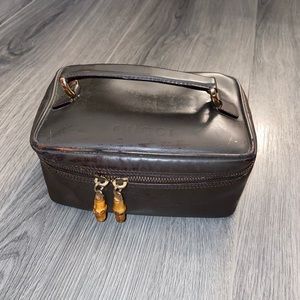 Gucci Leather Bamboo Vanity Bag